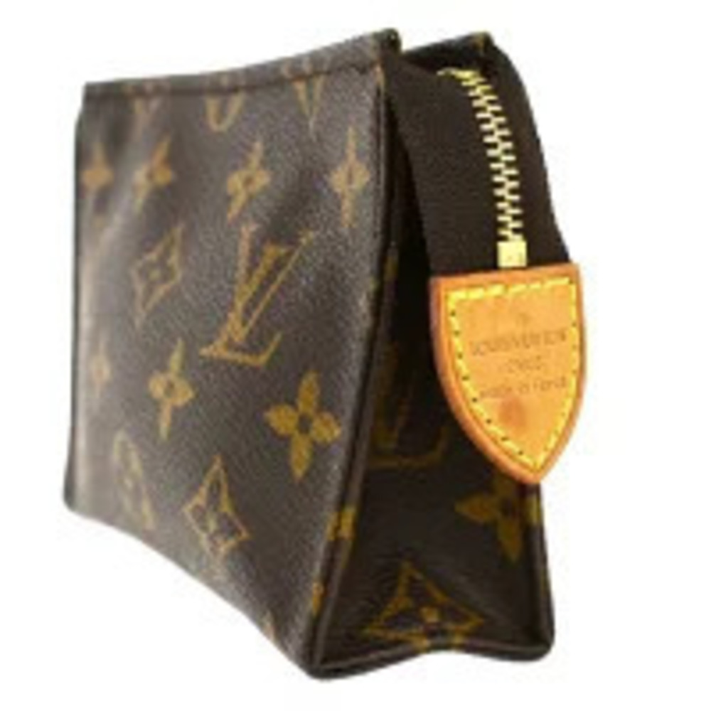 Louis Vuitton Toilette Clutch Pouch Bag Pochette Monogram Leather Brown